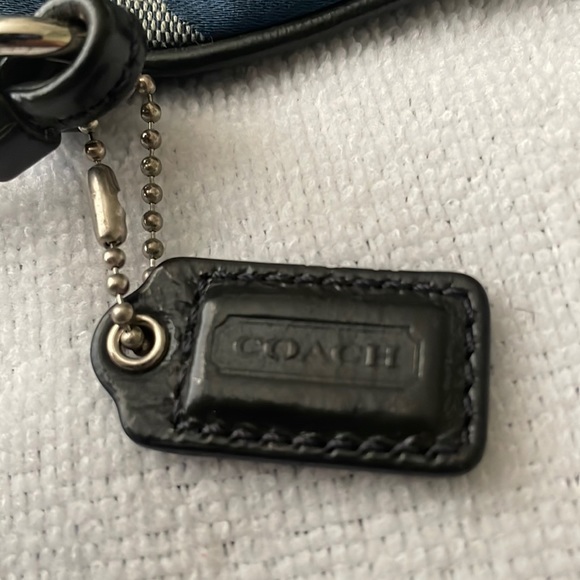 Discontinued Coach Blue Signature Canvas Small C Wristlet Clutch Coin Purse - Picture 5 of 6